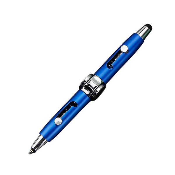 Multifunktionell Fidget Penna Metal Shell Kapacitiv Pen Fidget Spinner Toy Anti Stress Kulspetspenna För Barn Vuxen db Blue