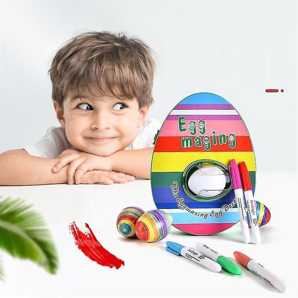 Eggmazing Egg Easter Egg Set Elektrisk Egg Dekorering Spinner Med Musikk & Lys-B  [dB}