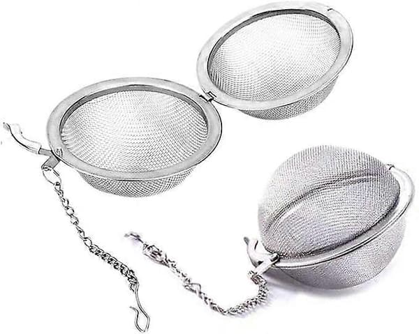 2 STK Kugle Si Infusionsfilter - Te-kugleformede Te-si - Rustfrit Stål Mesh Ske til Blad Urte Frugt Filter [DB]
