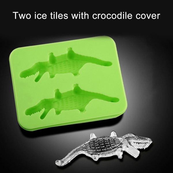 Jäämuotti Creative Fast Demoulding Diy 3d Crocodile Shape Bar Silikoni Jäämuotti Keittiötyökalut  [dB} Sky Blue