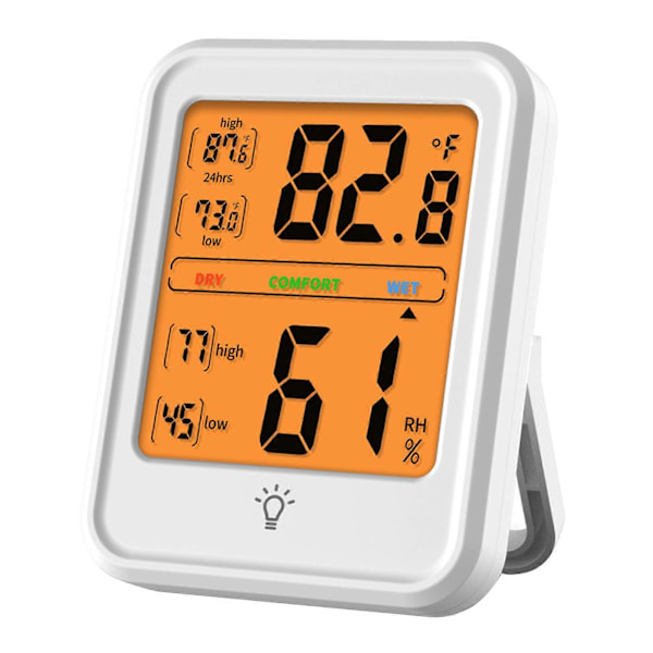 Digital Hygrometer Termometer Inomhus Temperatur och Luftfuktighet Mätare Monitor med LCD-Skärm för Hem Sovrum Kontor Växthus {db} White
