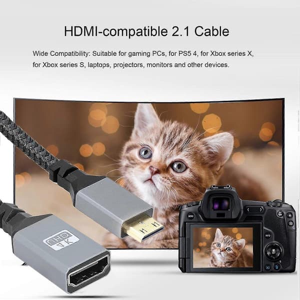 4K 60Hz Mini-han-kabel understøtter 1080P Ultra HD-kompatibelt TV-videoadapterkabel til computerkamera Pro[DB]