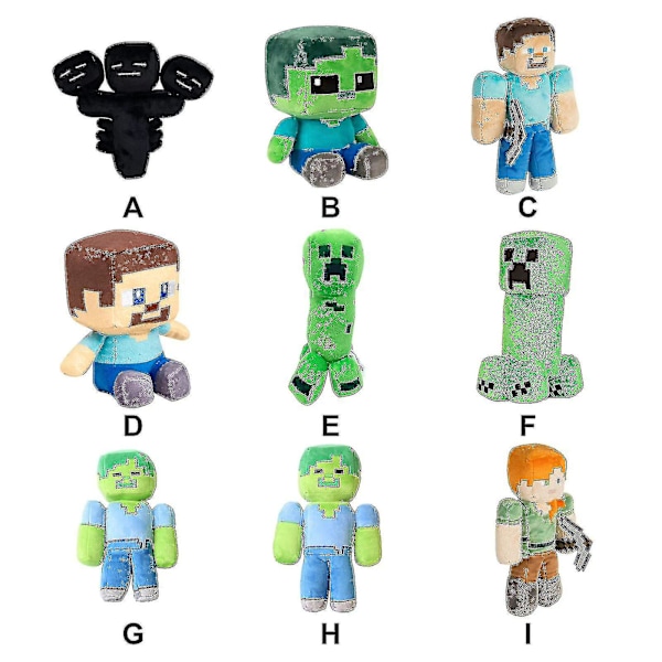 Minecraft Plyschleksak Barn Present Barn Fyllda Djur Mjuka Plysch Steve Creeper Zombie Plyschdocka X [DB] D