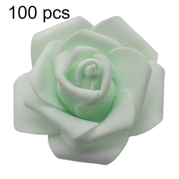 25/50/100 kpl keinotekoisia vaahtomuoviruusuja kukkapäitä DIY-hääkotihuoneen sisustukseen Green 100pcs