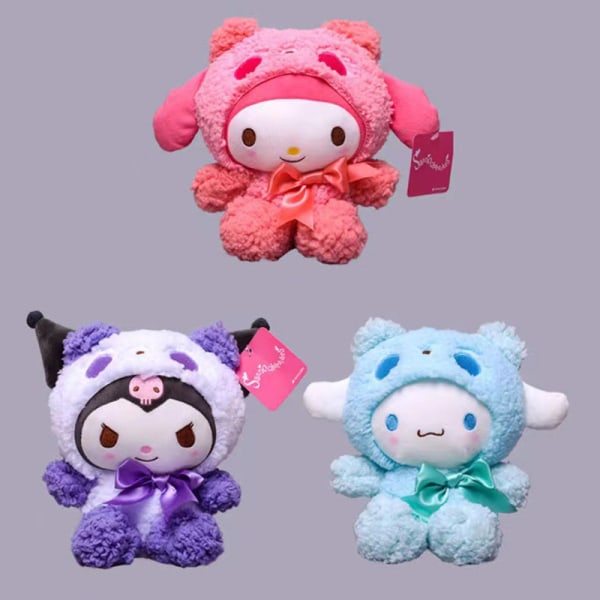 Kawaii Sanrio plysdyr fyldt dukke kreativ sød Kuromi Melody Cinnamoroll plysdyr til børn piger gave dekoration [DB] G