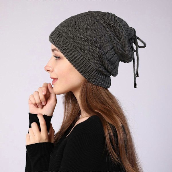 USB Opvarmet Hue Udendørs Vinter Beanie Halstørklæde Unisex | Grå 20x20cm, USB Opladning, Kuldebeskyttelse Db gray