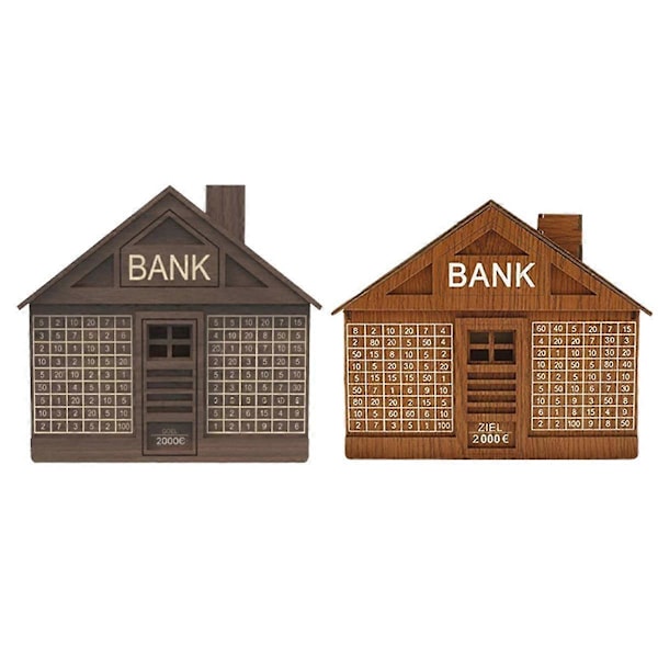 2000 Euro Träspiggsvin för Vuxna Barn Spargris Sparbössa Trähantverk Återanvändbar Spargris db As Shown