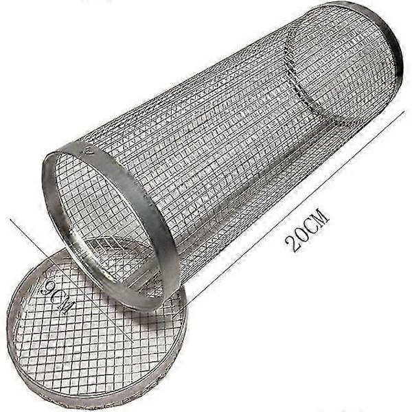 Automatisk Roterende Grill med Justerbar Bredde Spyd, 10 Grillklistremerker & Grillkurv i Rustfritt Stål for Utendørs Matlaging [DB] 20CM