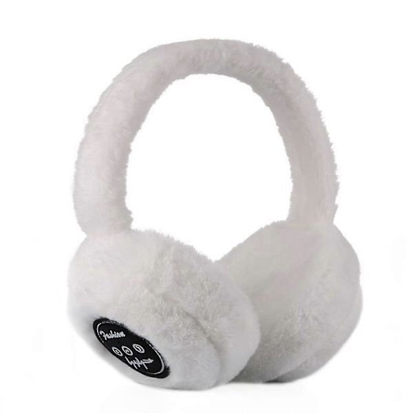 Bluetooth-ørevarmere med myk plysj, trådløs musikk, unisex for kvinner og menn, db White