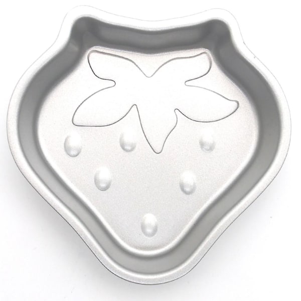 Non-stick Love Heart Strawberry Shape Cake Tray Baking Cheese Bread Tray Jelly Pudding Mould Kitchen Accessories Db Silver Strawberry heart