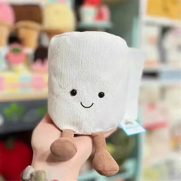 Plush og Charmerende Toiletpapir Dukke Rullepapir Interessant og Charmerende Dukke Vedhæng Som En Julegave Til Venner [DB] White