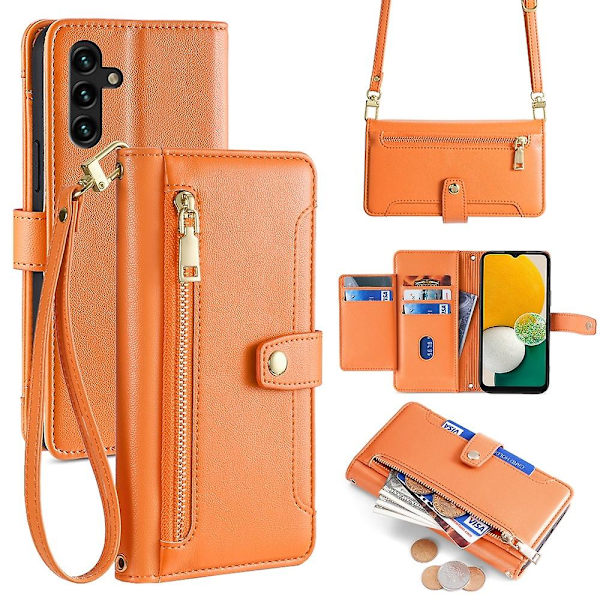Lynlås Pung Etui Til Samsung Galaxy A13 5G [DB] Orange