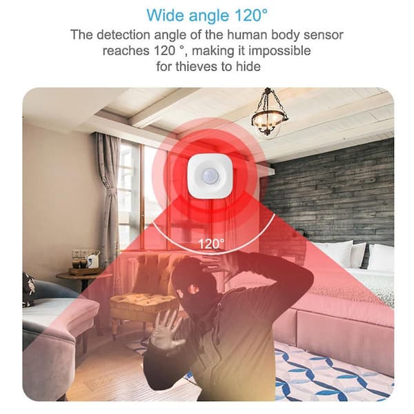Slitstark rörelsesensor med omfattande täckning, kompakt smart trådlös infraröd sensor för säkerhet[DB]