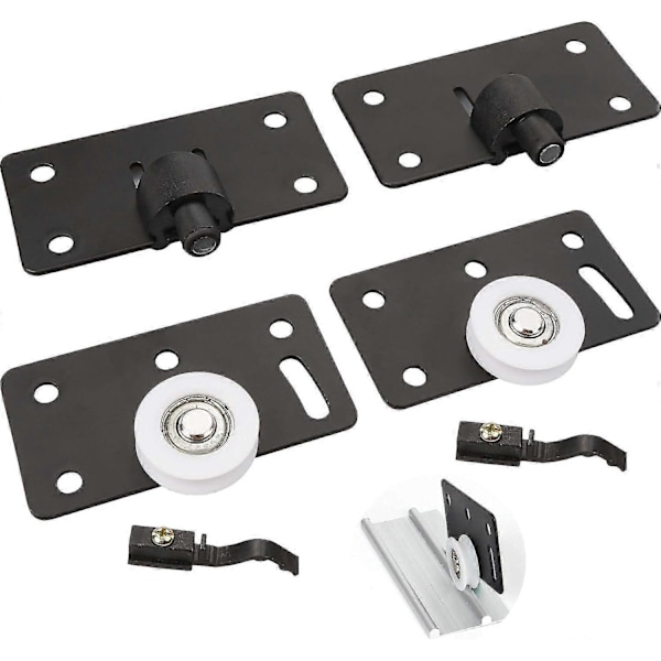 Set med 2 skjutdörrsrullar skjutbara skåpdörrar, skjutbara hjul 30 mm tyst nylon skjutbart skåphjul för skåp garderob [DB]