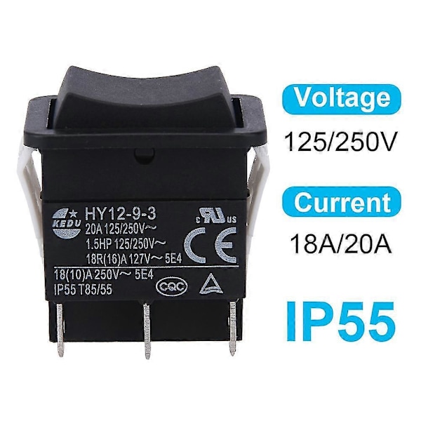 HY12-9-3 Av/På ABS Trykknapp Sikker Bue Enkel Installasjon Industriell Vippebryter [DB]