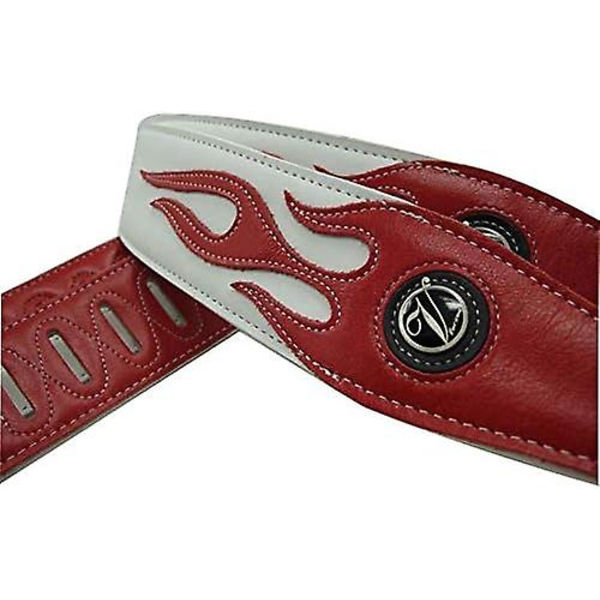 SQCLV Cool Lightning Pattern/Flame Guitar Strap til Elektrisk Guitar/Bas db White