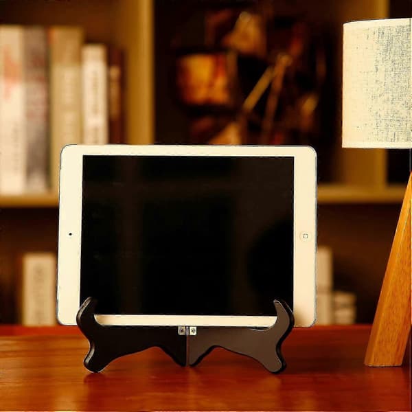 Svarta Displayställ 2-pack 20 cm Trä för Hantverksplattor [DB]