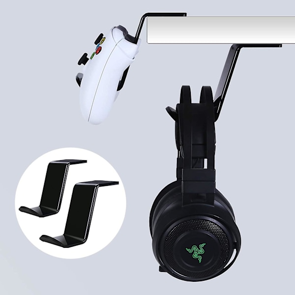 Under Desk & Desktop Controller Holder Stand (2 Pack) För Xbox One Ps4 Ps5 Steam Switch Pc, Universal Gamepad Controller [DB]