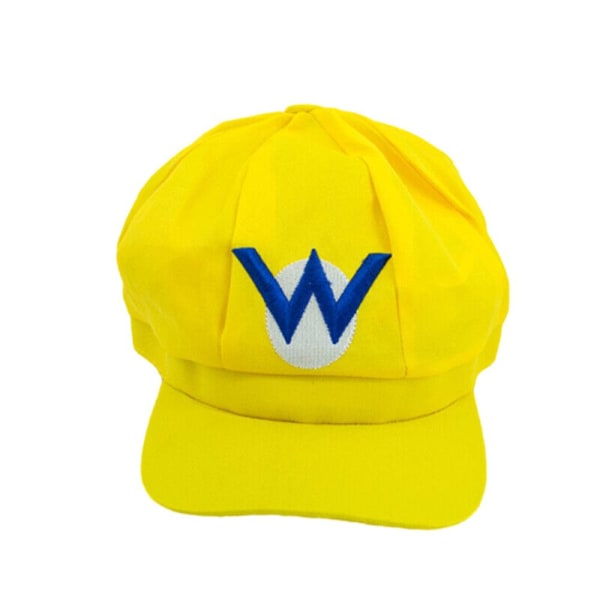 Super Mario Bros Luigi Hat Letter Printed Cosplay Costume Newsboy Cap Baseball Caps For Adult Waluigi Wario Odyssey Cap  [dB] Yellow