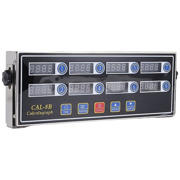 Cal-8b kannettava laskin, 8-kanavainen digitaalinen ajastin, keittiön ruoanlaiton ajastus LCD-näyttö kellon tärinämuistutus