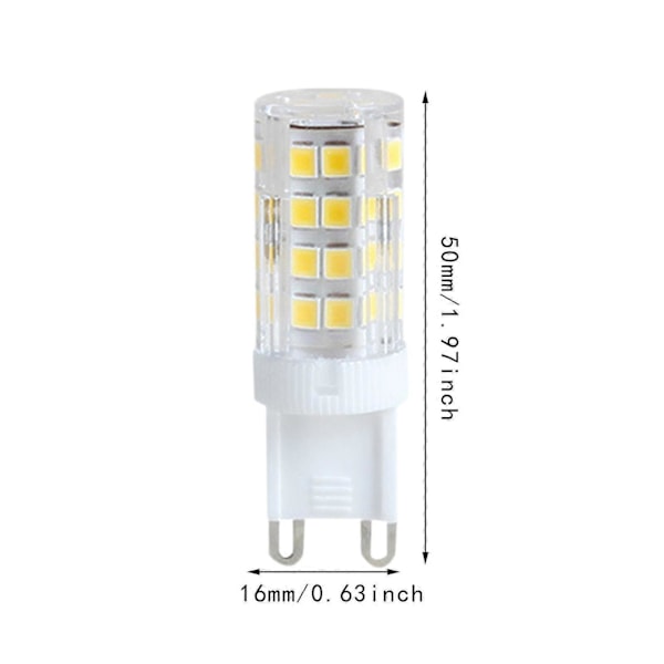 10 st G9 LED-lampor 5W Mjukt ljus Energisk 360 graders spridningsvinkel Ersättningslampor Varmt ljus [DB] White Light 5x1.6cm