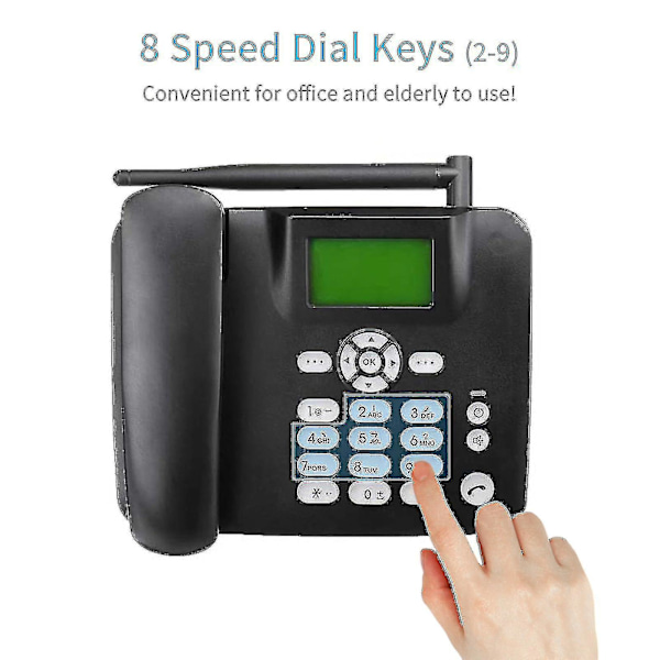 Trådlös telefon 4g skrivbordstelefon stödjer Gsm 850/900/1800/1900mhz Sim-kort sladdlös telefon med antennradio