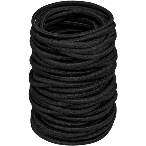 30st svart, flickor elastiska band utan metall hästsvanshållare