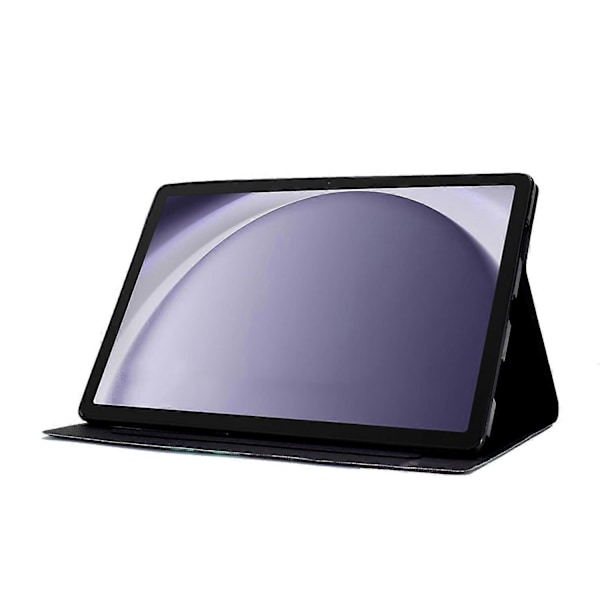 Mönstrat Läder Tablet Fodral för Samsung Galaxy Tab A9+, med Kortfack [DB] Braided Strap