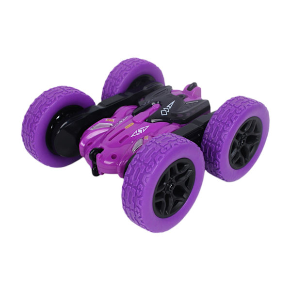 Barnens fjärrstyrda bil med färgglada ljus, musik, dubbelsidig 360-graders rotation och volter - Stuntbil leksak för pojkar och flickor {db} Purple 1pc