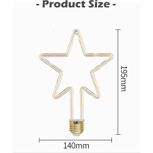 4W E27 Kreativa LED-lampor Dekorativa Stjärnformade Glödlampor Varmvit 2700k AC 220v 360 Ljusspridningsvinkel [DB]
