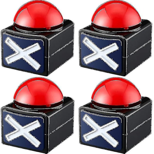 4 st Game Buzzer, Spel Buzzer Alarm Ljud Spelknapp Med Ljus Trivia Quiz Got Talent Buzzer Spel {DB}