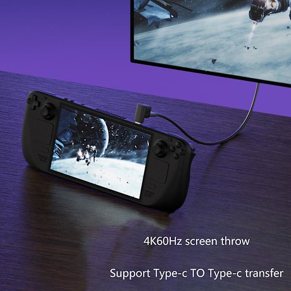 100W Typ C-adapter för Steam Deck Typ C En-till-två-adapter USB C Typ C [DB] Vertical bend