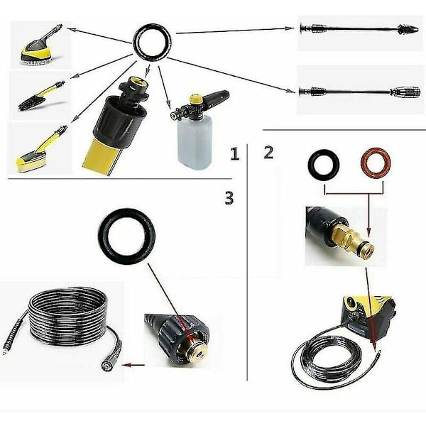 20 st Karcher K2 K3 K4 K5 K6 K7 Tätningsbricka O-ring O-ring 2.640-729.0 [DB]