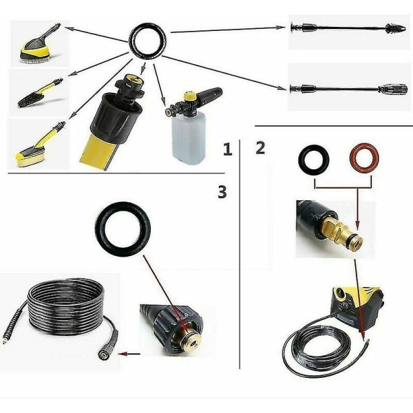20 stk Karcher K2 K3 K4 K5 K6 K7 Tetningsring O-ring O-ring 2.640-729.0 [DB]