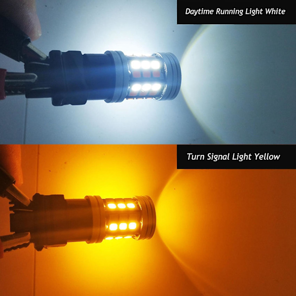 2 st LED-lampor 1157 Bay15d P21/5w 45smd Canbus Dubbel Bil Blinkerslampa +gul [DB]