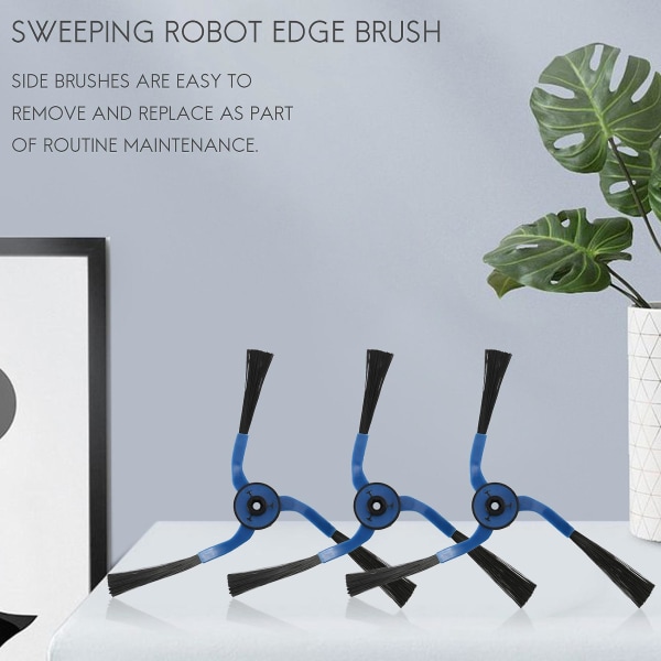 3 par sidebørster til robot -rm96w -rm72vr -rm84v -rm52vr Sr8855 Sr8751 Sr8845 Sr8895 Sr8950 [DB] Black  Blue