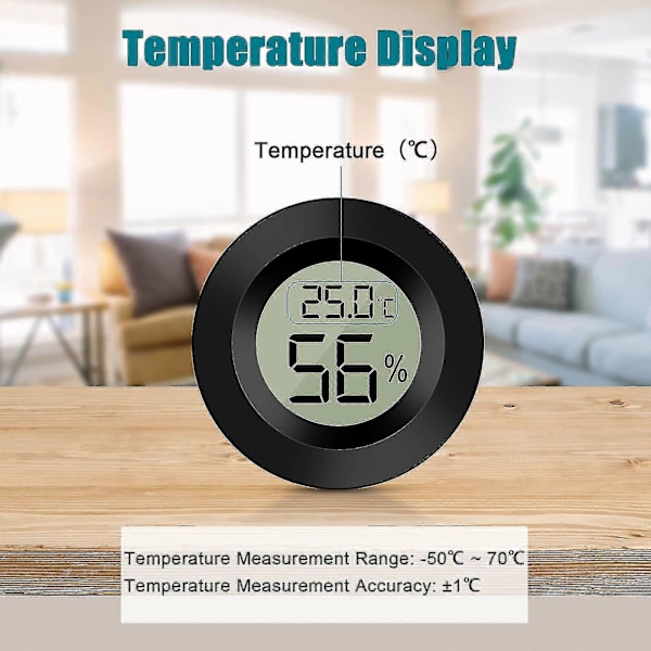 2-pack Hygrometer Termometer Digital LCD-skärm Utomhus Fuktighetsmätare För Inomhus/Utomhus Luftfuktare Avfuktare Växthus Källare Ba db