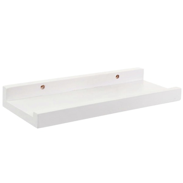 Liitävä hylly Puinen seinähylly Skandinaavinen tyyli Seinäkiinnitettävä toimistohylly Kirjoille ja kasveille DB White 30x11.5cm