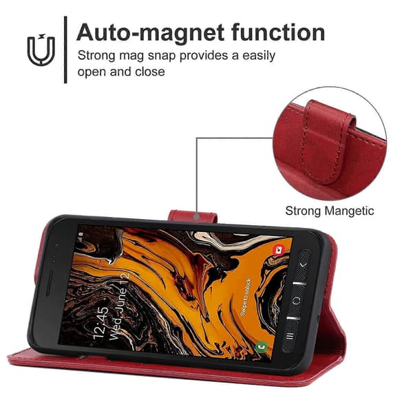Läderfodral för Samsung Galaxy Xcover 4s [DB] Red