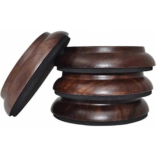 4 st Upprätt Pianohjul Koppar, Premium Hårdträ Pianohjul Skydd Möbelben [DB] Black Walnut