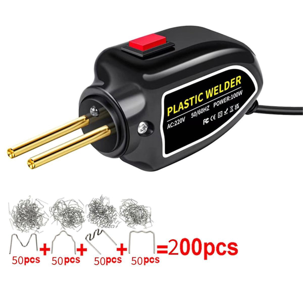 Plasticsveiser 220v Ny Varmeluftpistol Varmt stiftemaskin Plast sveiser Loddebolt Spikerstøtfanger Reparasjon