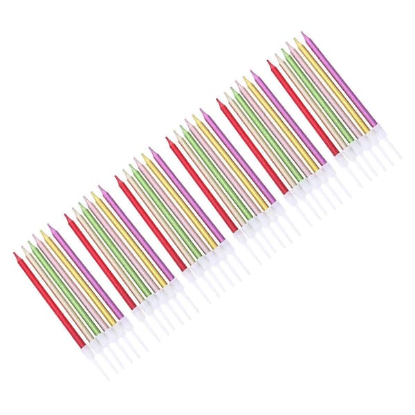 Bursdagslys Elegante kakelys til dekor 36 stk. assorterte farger [DB]
