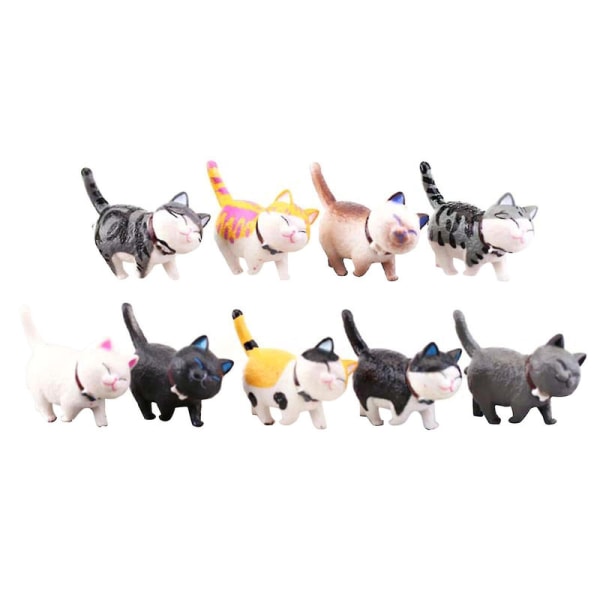 Cake Topper Miniatyyri kissan eläinfiguurit Kestävät pöytäkoristeet 9kpl Creative Home Decor Pienoiskissafiguurit [DB] A