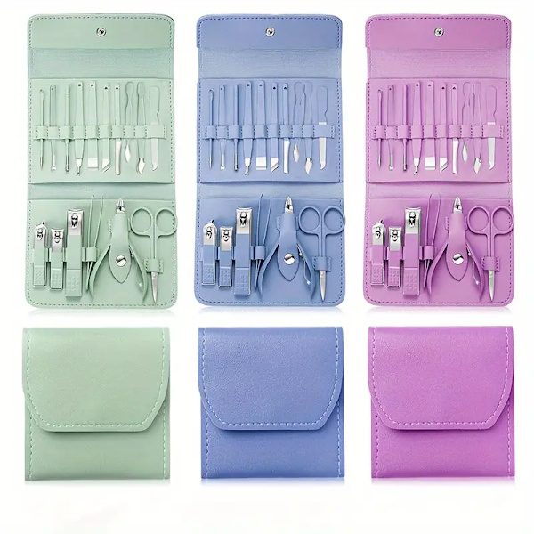 Nagelklippare Manikyrverktyg Set, Med Bärbar Resväska, Nagelbandstång Och Skärare Kit, Professionell Nagelklippare Pedikyr Kit [DB]