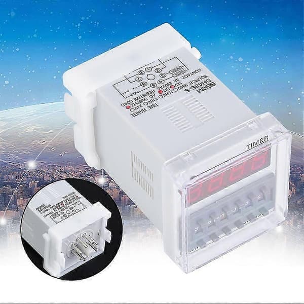 Programmerbart Tidsrelé Timer 0.1S-99H 8-Pin DH48s s (24V AC/DC) [db]