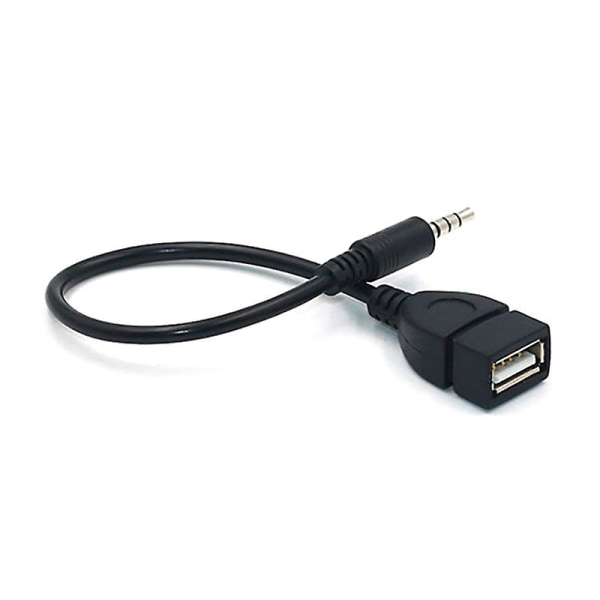 Auton MP3-soitinmuunnin 3,5 mm uros Aux O -liitin USB 2.0:aan