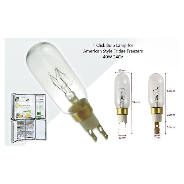 Db Amerikansk stil T Click 40w 240v Kyl Frys Glödlampa