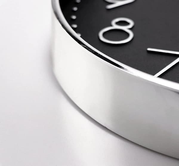Väggklocka 12 tum Tyst Tickfri Väggklocka db blacksilver