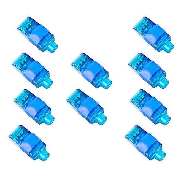 10 stk. LED-fingerlamper for barn, lysende festartikler, dans, jul, Halloween, dekorleke JIKAIX [db] Blue