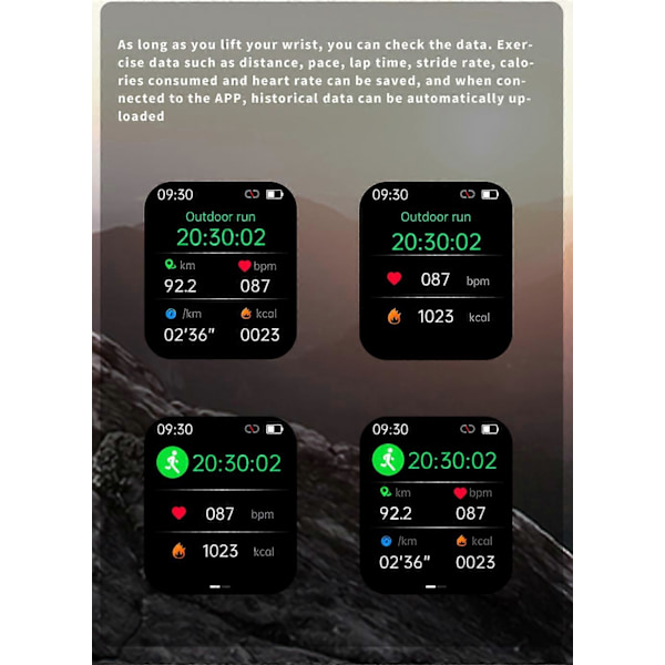 F57l Verensokeri Älykello Kehon Lämpötila EKG HRV Monitori Vedenkestävä Db black Silicon tape